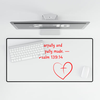 Inspirational Desk Mat - "Fearfully and Wonderfully Made" - Psalm 139:14