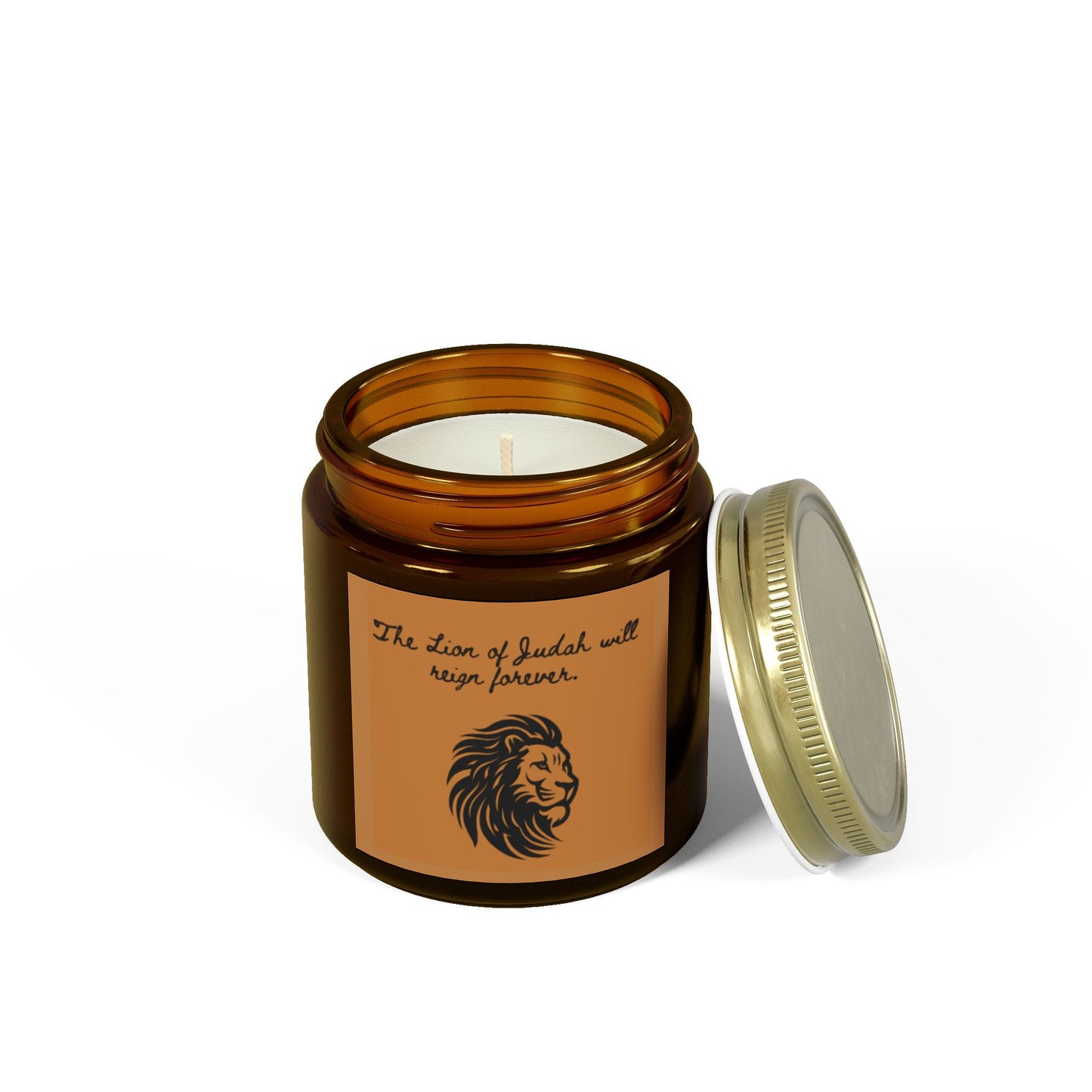 Coconut Apricot Scented Candle - "The Lion of Judah Will Reign Forever"