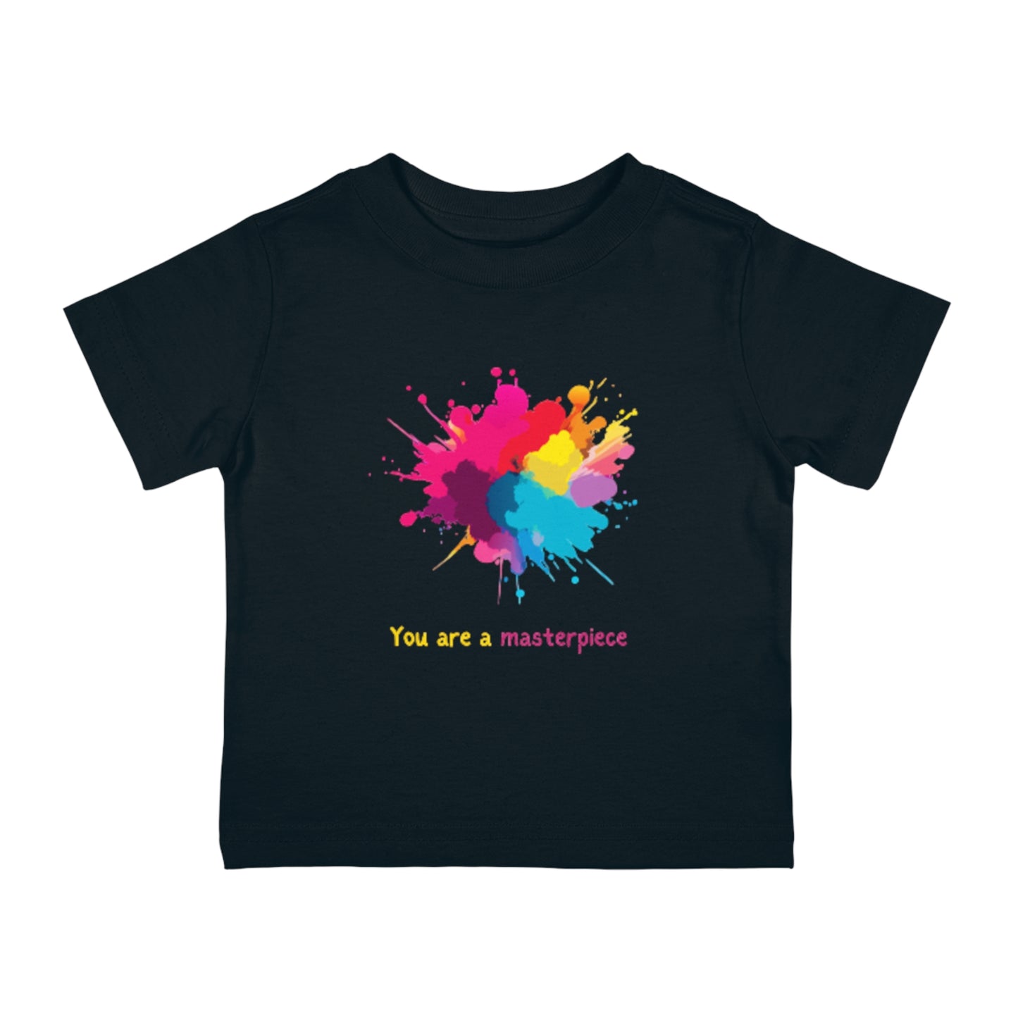 Infant Cotton Jersey Tee - "You Are a Masterpiece" Colorful Splash Design