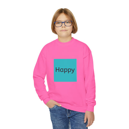 Happy Youth Crewneck Sweatshirt - Bright & Cheerful Comfort for Kids