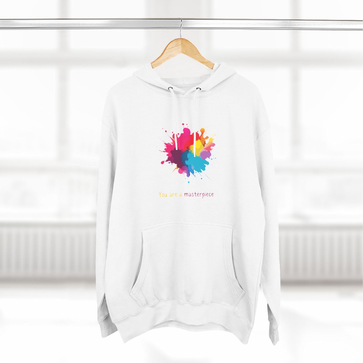 You Are a Masterpiece Colorful Fleece Hoodie - Artistic Pullover for Creative Souls