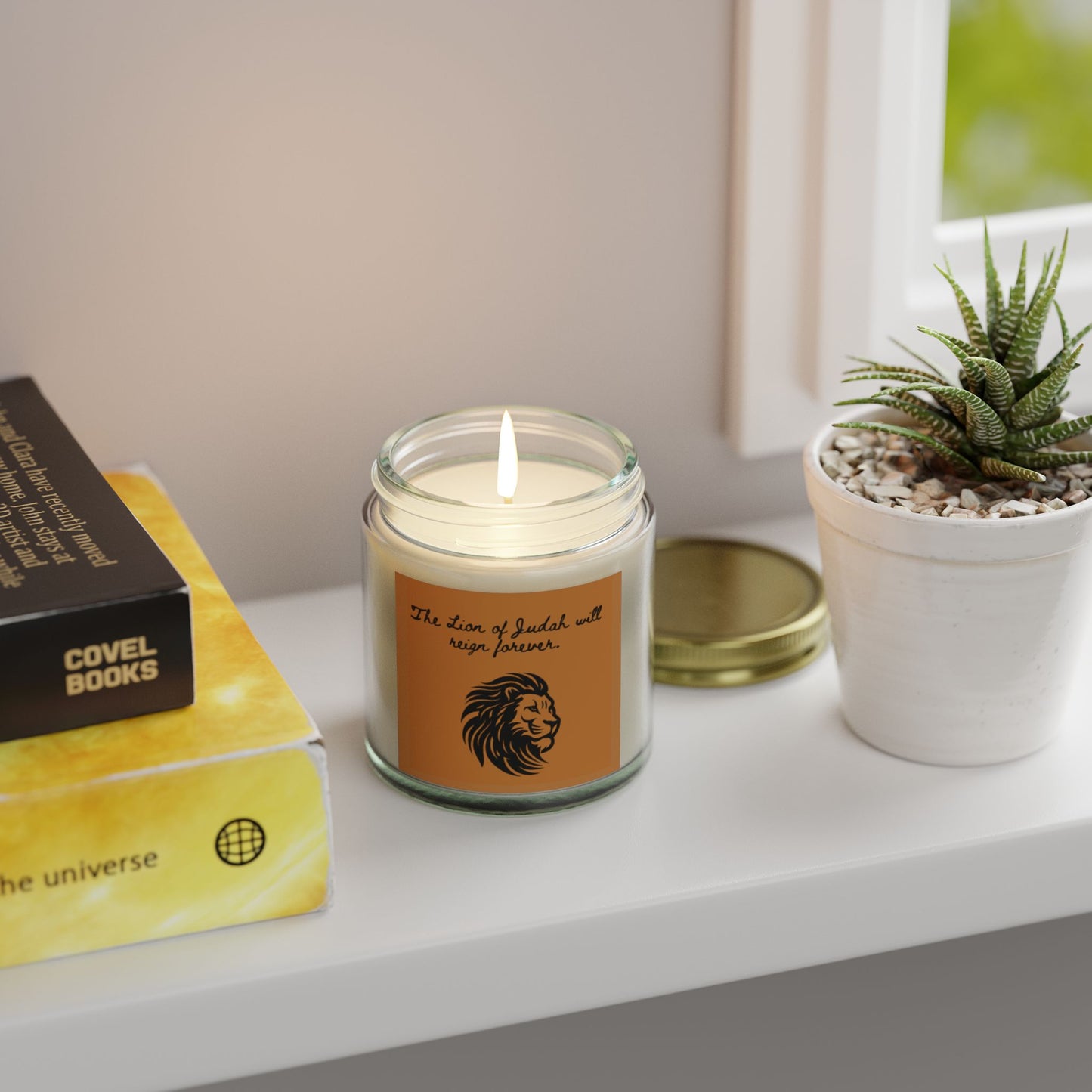 Coconut Apricot Scented Candle - "The Lion of Judah Will Reign Forever"