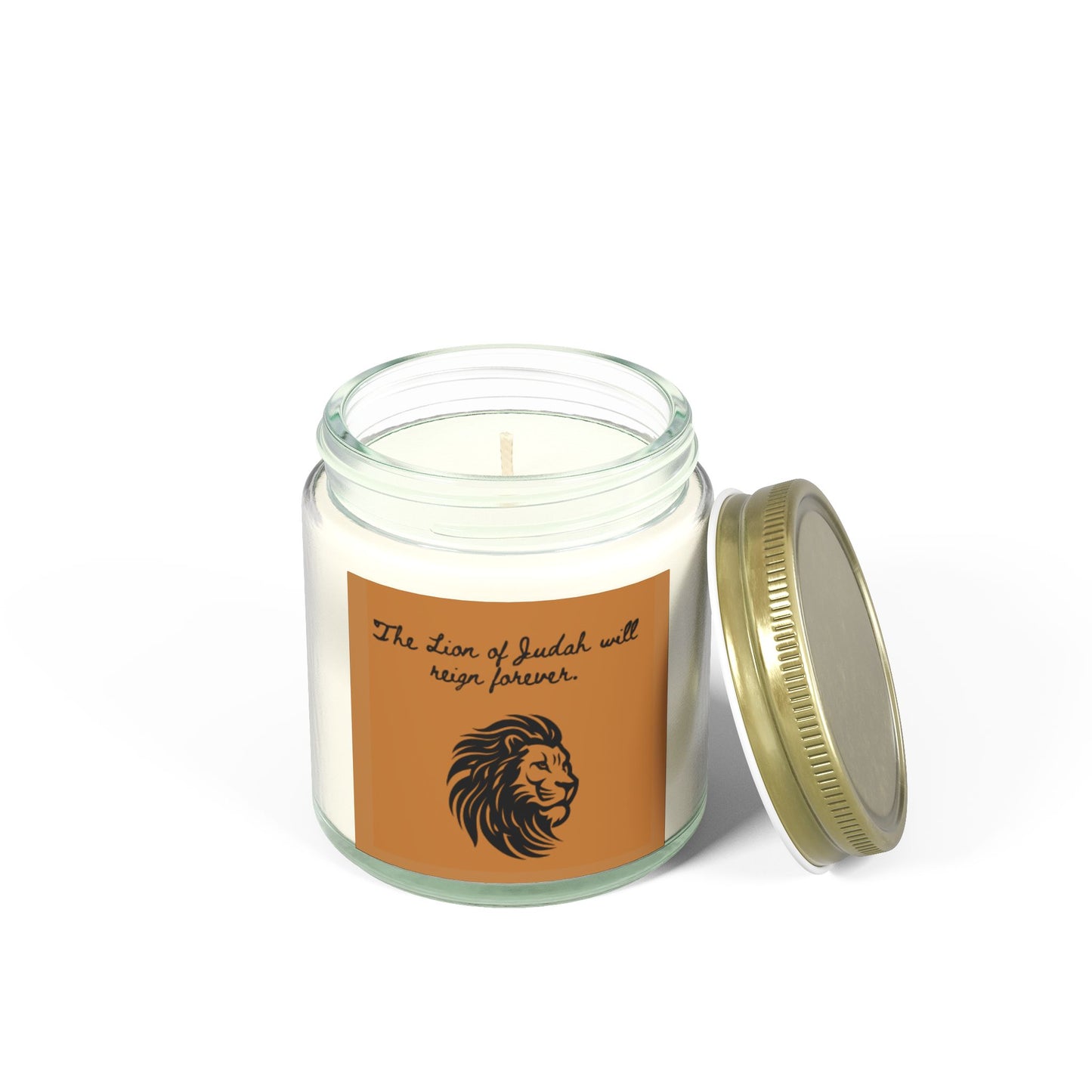 Coconut Apricot Scented Candle - "The Lion of Judah Will Reign Forever"