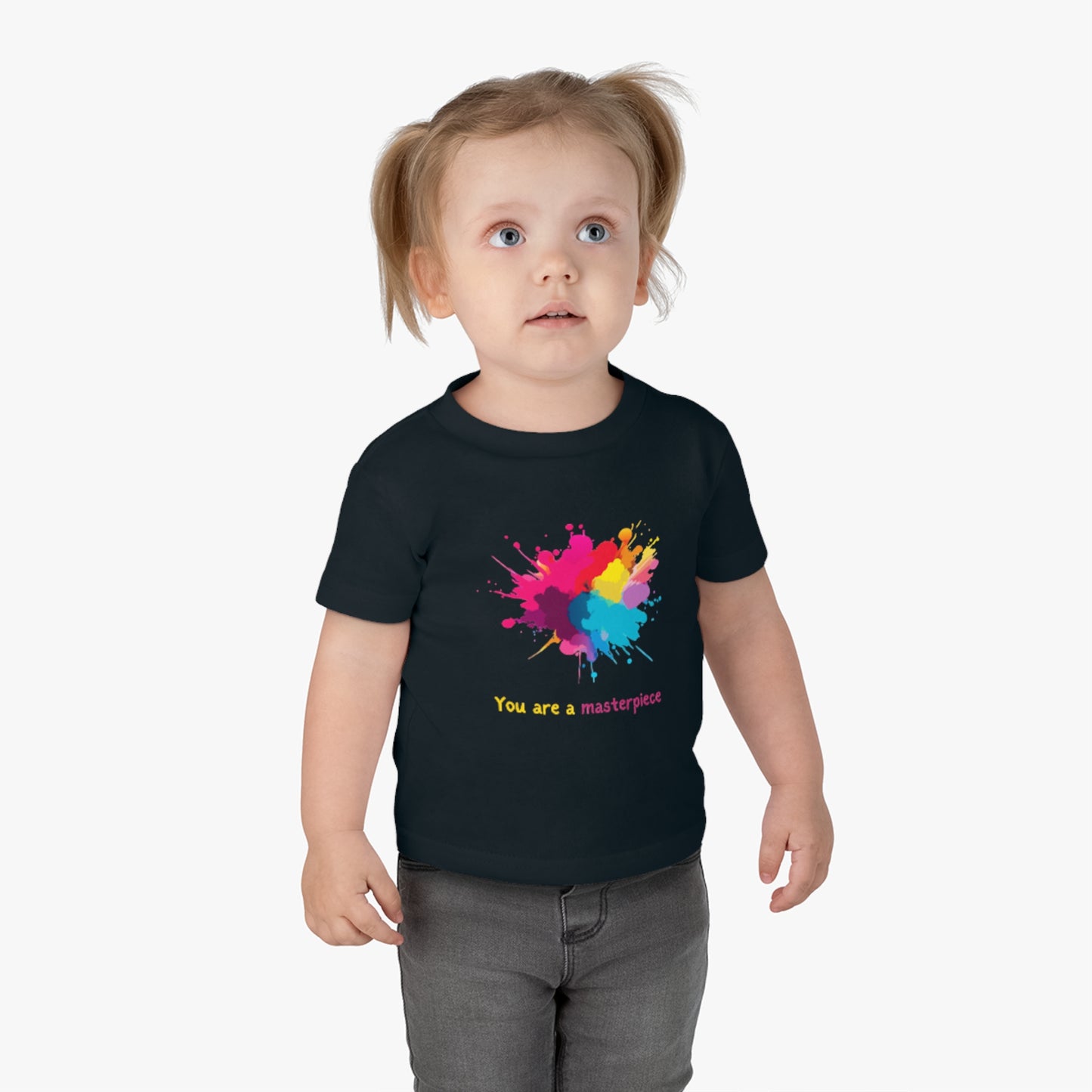 Infant Cotton Jersey Tee - "You Are a Masterpiece" Colorful Splash Design