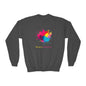 Youth Crewneck Sweatshirt - You Are a Masterpiece - Colorful Art Design