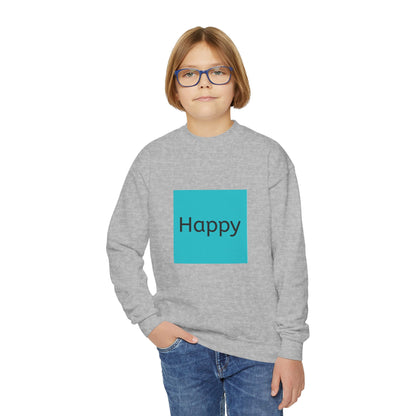 Happy Youth Crewneck Sweatshirt - Bright & Cheerful Comfort for Kids