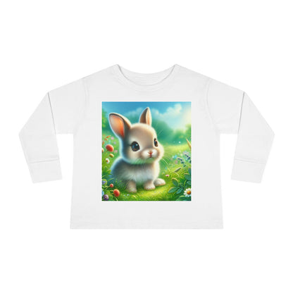 Adorable Bunny Toddler Long Sleeve Tee - Perfect for Spring Celebrations