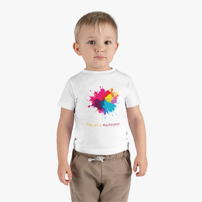 Infant Cotton Jersey Tee - "You Are a Masterpiece" Colorful Splash Design