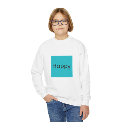 Happy Youth Crewneck Sweatshirt - Bright & Cheerful Comfort for Kids