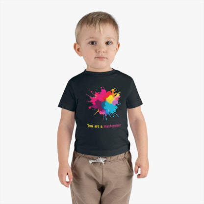 Infant Cotton Jersey Tee - "You Are a Masterpiece" Colorful Splash Design