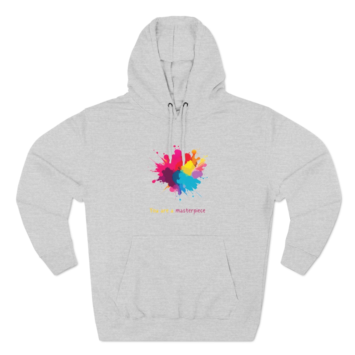 You Are a Masterpiece Colorful Fleece Hoodie - Artistic Pullover for Creative Souls