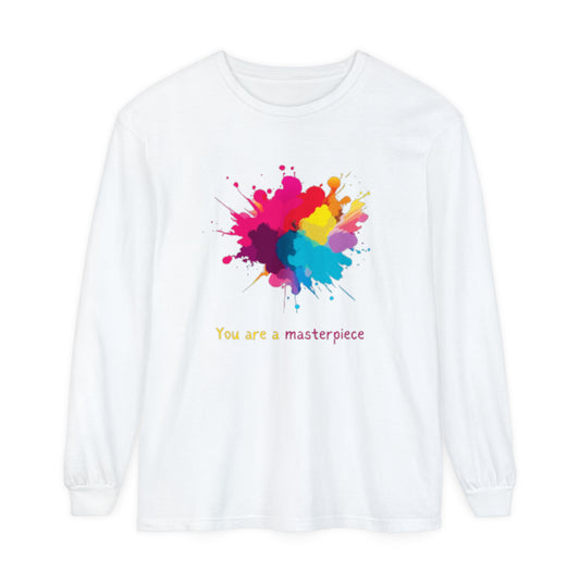 You Are A Masterpiece Long Sleeve T-Shirt - Colorful Art Tee for Creative Souls