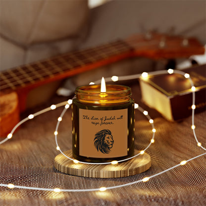 Coconut Apricot Scented Candle - "The Lion of Judah Will Reign Forever"