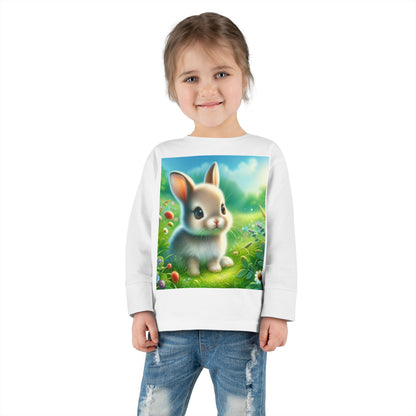 Adorable Bunny Toddler Long Sleeve Tee - Perfect for Spring Celebrations